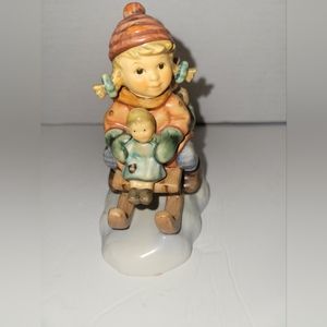 M J Hummel Christmas Delivery Figurine # 2014/2/0 Goebel Germany Sledding